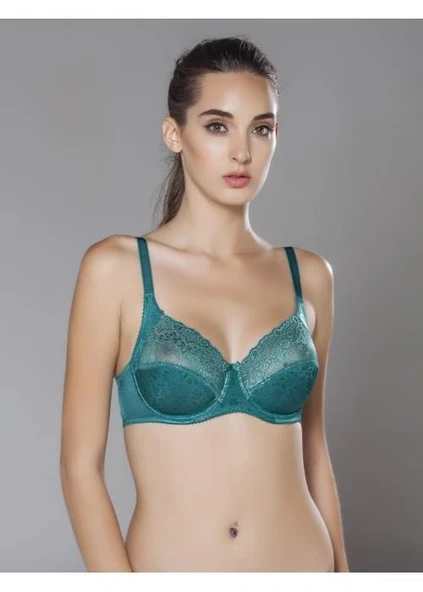 Moonlight 2114 Yeşil Balenli Dantel Detaylı Toparlayıcı Sütyen ürün görseli 1