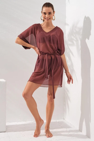 Pierre Cardin 231806 Toffee Genesis V Tunik Pareo - Resim 3