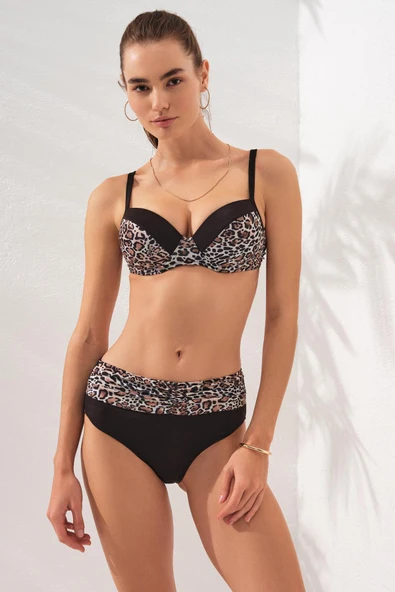 Pierre Cardin 231233-D Leopar Melida Kaplı Parçalı Bikini Takım ürün görseli 1