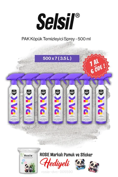 Selsil PAK Köpük Temizleyici Sprey 500 ml, 7 AL 6 ÖDE ve rosie pamuk ürün görseli