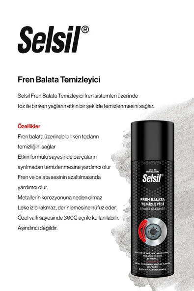 Selsil 48 AL 41 ÖDE, 500 ml Fren Balata Temizleyici Sprey ve rosie pamuk - Resim 2