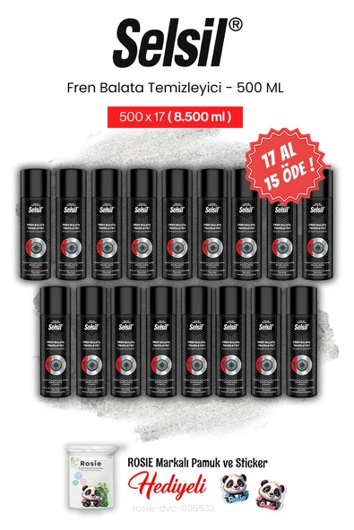 Selsil Fren Balata Temizleyici Sprey 500 ml, 17 AL 15 ÖDE ve rosie pamuk ürün görseli