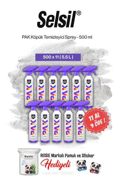 11 AL 9 ÖDE Selsil PAK Köpük Temizleyici Sprey 500 ml ve rosie pamuk ürün görseli