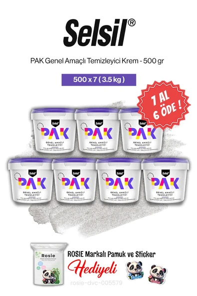 Selsil PAK Genel Amaçlı Temizleyici Krem 500 gr 7 AL 6 ÖDE ve rosie pamuk ürün görseli