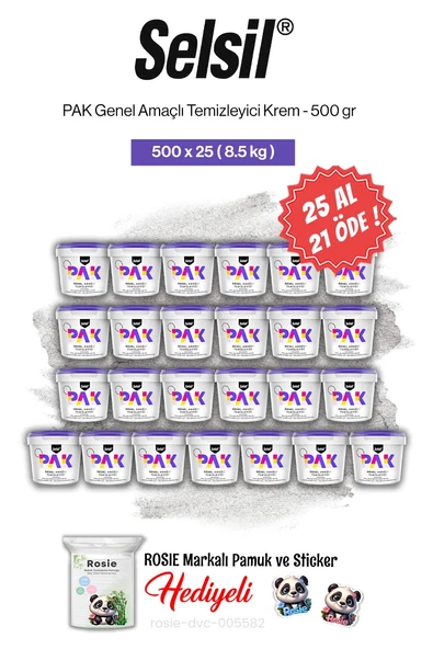 Selsil 25 AL 21 ÖDE PAK Genel Amaçlı Temizleyici Krem 500 gr ve rosie pamuk ürün görseli