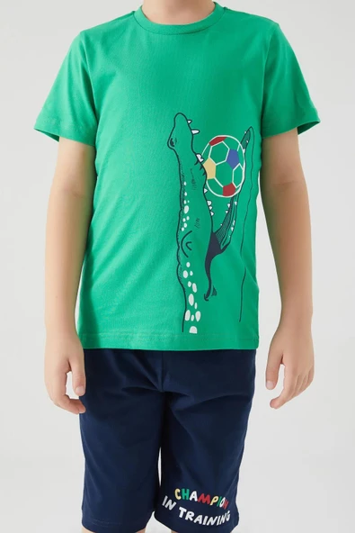 Roly Poly 3032 Yeşil Renk Erkek Çocuk Bermuda Şort Takım - Resim 4