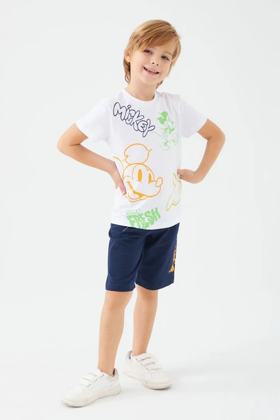 MICKEY MAUSE ERKEK ÇOCUK BERMUDA TAKIM Beyaz - 2