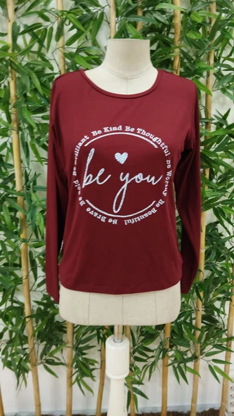 Kadın Uzun Kollu Bisiklet Yakabe Youdesenli Viskon Bluz - Resim 5