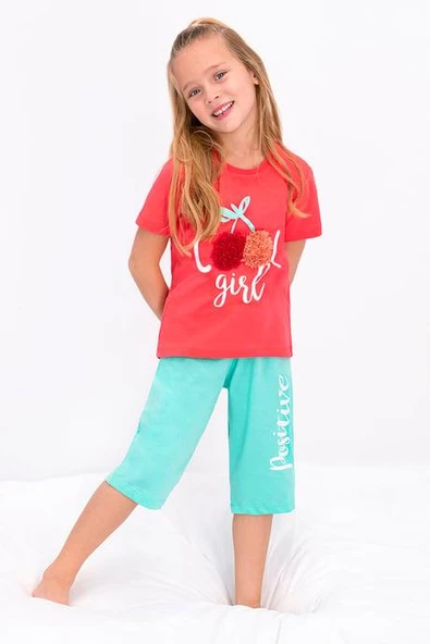 Roly Poly 2412 Nar Çiçeği Renk Kız Çocuk Kapri Takım ürün görseli 1