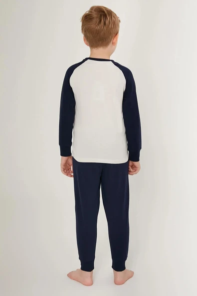 Roly Poly 3188 Lacivert Pamuklu Uzun Kol Erkek Garson Pijama Takımı - 5