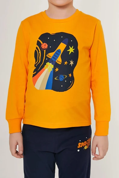 Roly Poly 3186 Turuncu Renk Erkek Çocuk Pijama Takımı - 4