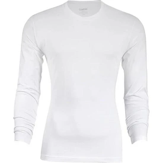 Yıldız 85 Beyaz Likralı Uzun Kol Erkek T-Shirt - Resim 2