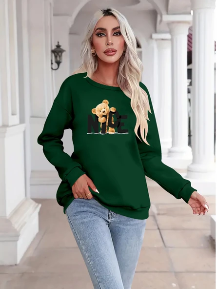 Kadın Uzun Kollu Bisiklet Yaka Viskon Iki Iplik Bluz ürün görseli