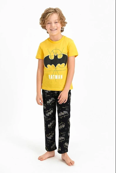 Batman 1350 Sarı Renk Erkek Çocuk Pijama Takımı ürün görseli 1