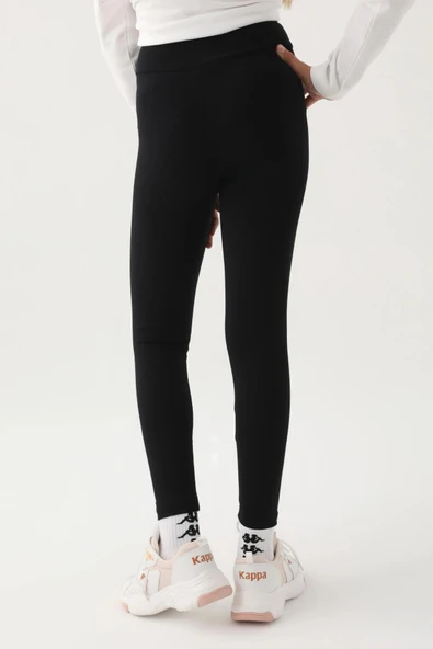 Kappa 341 Kız Çocuk Siyah Renk Tek Alt Tayt - Resim 4
