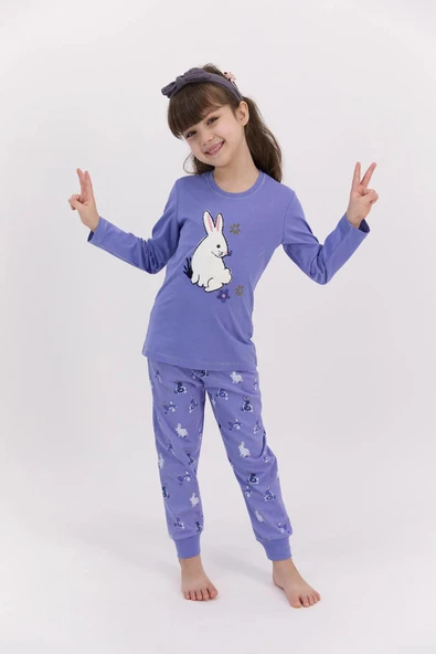 Roly Poly 2572 İndigo Renk Kız Çocuk Pijama Takımı ürün görseli