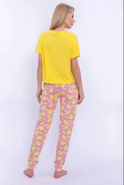 Arnetta Sarı Renk Kadın Pijama Takımı - Resim 5
