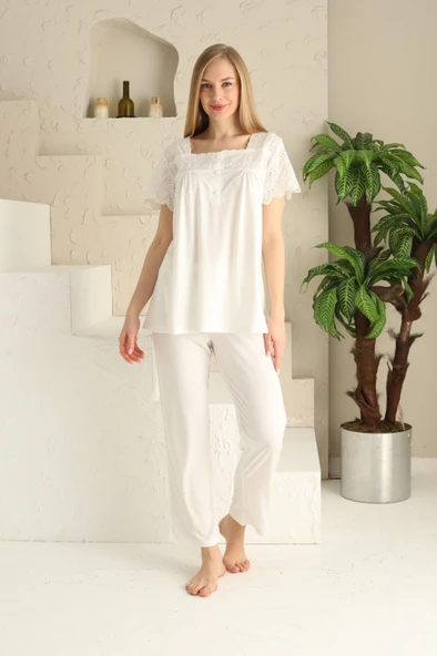 Limissi 23201 Ekru Renk Kadın Lohusa Pijama Takımı ürün görseli 1