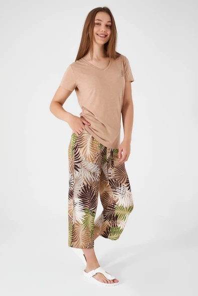 Arnetta Vizon Renk Kadın Kapri Şort Takım ürün görseli 1