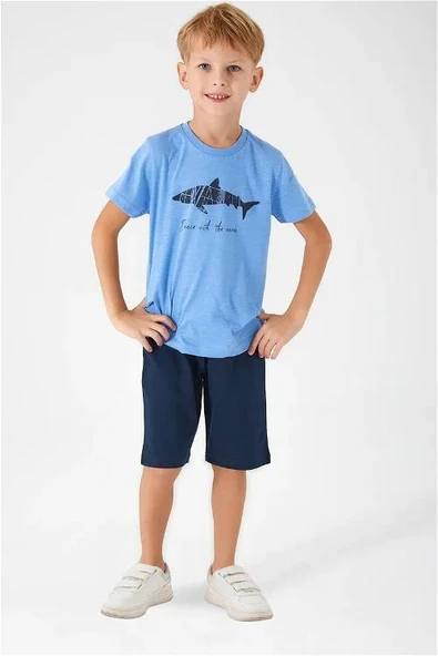 ARNETTA BABA OĞUL BERMUDA TAKIM İNDİGO ürün görseli 1