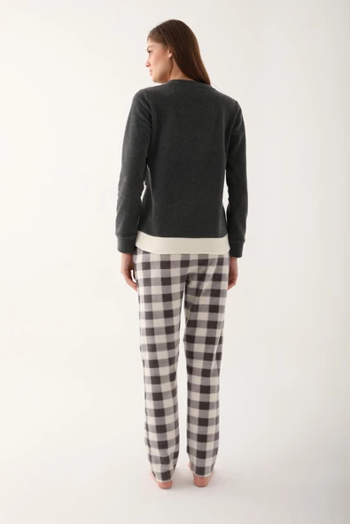 Arnetta Antirasit Renk Anne Kız Polar Pijama Takımı - Resim 5