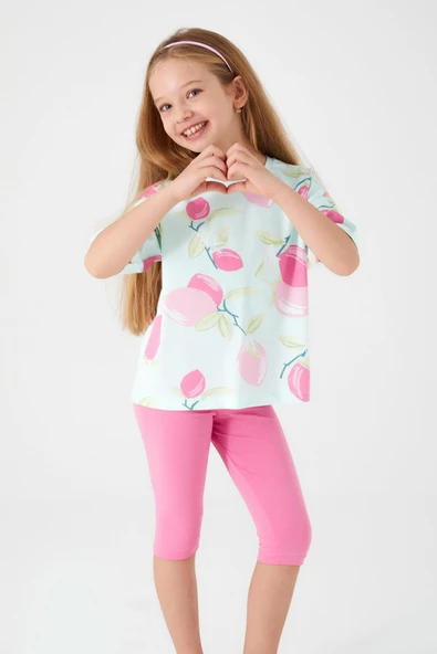 ROLY POLY KIZ GARSON KAPRİ TAKIM Mint - Resim 2