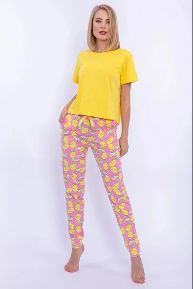 Arnetta Sarı Renk Kadın Pijama Takımı - Resim 2