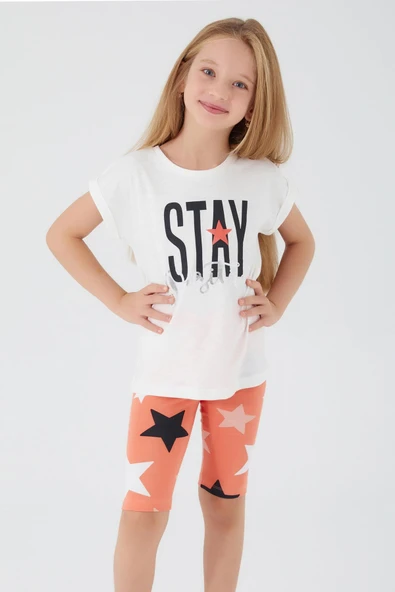 ROLY POLY KIZ ÇOCUK BERMUDA TAYT TAKIM Beyaz - Resim 2