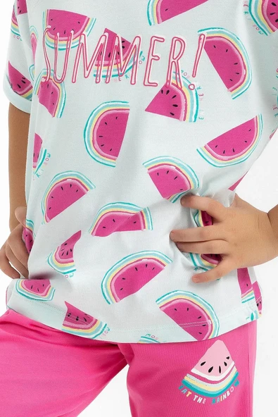 Roly Poly 2770 Pembe Renk Kız Çocuk Kapri Takımı - Resim 4