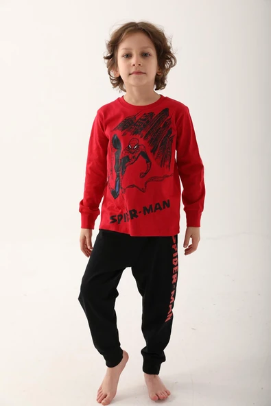 Spıder-Man Erkek Çocuk Uzun Kollu Pijama Takımı - Resim 2