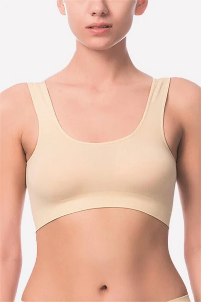 Nbb 2410 Ten Renk Kadın Yarım Atlet Kalın Askı Büstiyer ürün görseli 1