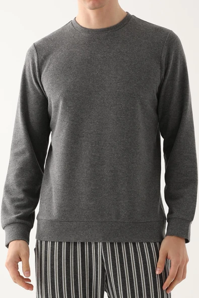 Arnetta Antrasit Renk Erkek Uzun Kollu Pijama Takımı - Resim 4