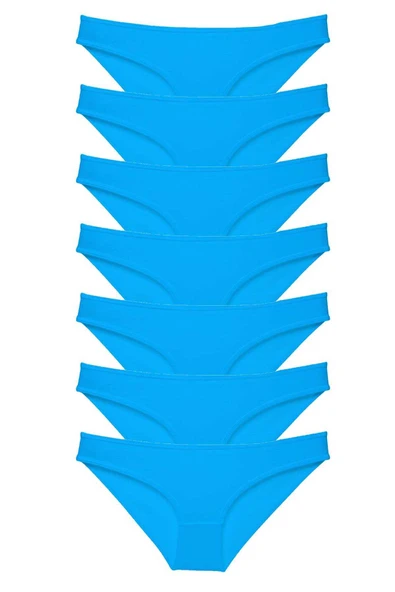 7 adet Süper Eko Set Likralı Kadın Slip Külot Mavi ürün görseli