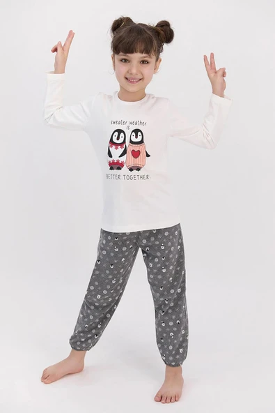 Roly Poly 2585 Krem Renk Kız Çocuk Pijama Takımı ürün görseli 1