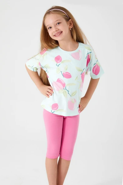 ROLY POLY KIZ GARSON KAPRİ TAKIM Mint ürün görseli 1