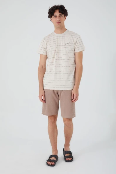 ARNETTA ERKEK BERMUDA TAKIMI BEJ - Resim 2