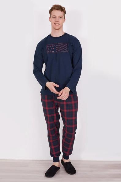 Arnetta Lacivert Renk Erkek Battal Pijama Takımı ürün görseli