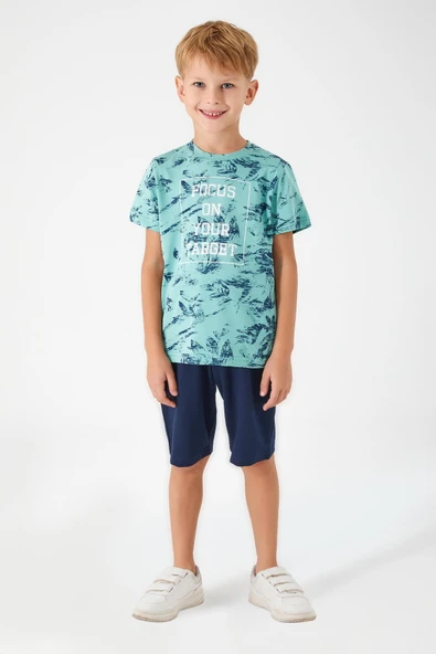 ARNETTA ERKEK ÇOCUK BERMUDA TAKIM YEŞİL ürün görseli 1