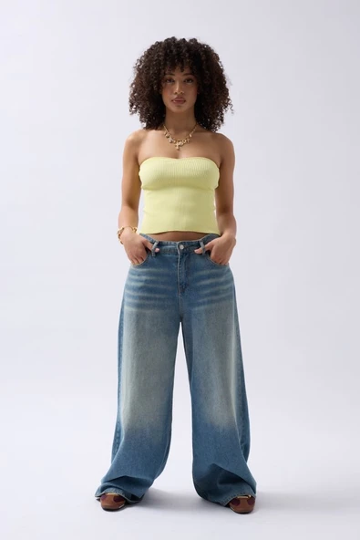 Straplez Dokulu Crop - 2