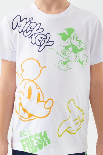 MICKEY MAUSE ERKEK ÇOCUK BERMUDA TAKIM Beyaz - 4