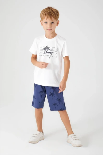 Roly Poly 3021 Beyaz Erkek Çocuk Bermuda Takım Şort Takım ürün görseli 1