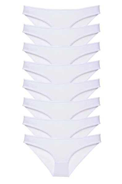 8 adet Süper Eko Set Likralı Kadın Slip Külot Beyaz ürün görseli