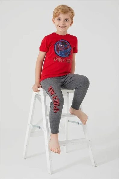 SPIDER-MAN ERKEK ÇOCUK KISA KOLLU PİJAMA TAKIMI KIRMIZI ürün görseli 1