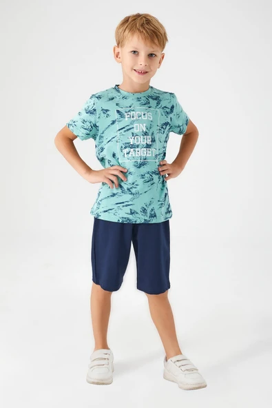 ARNETTA ERKEK ÇOCUK BERMUDA TAKIM YEŞİL - Resim 2