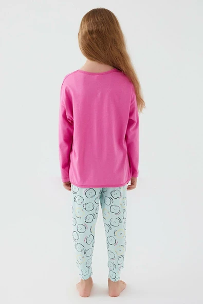 Roly Poly 3063 Pembe Pamuklu Kız Çocuk Pijama Takımı - Resim 5