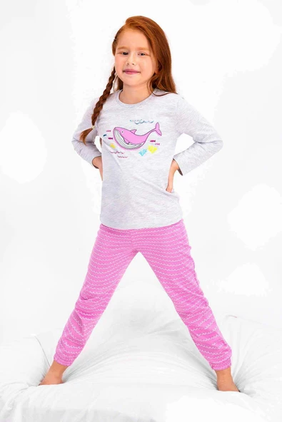 Roly Poly 2446 Gri Renk Kadın Kız Çocuk Pijama Takım ürün görseli