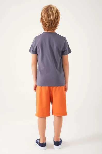 U.S POLO GARSON ÇOCUK BERMUDA TAKIM ANTİRASİT - Resim 5