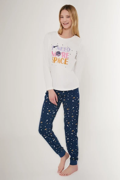 ROLY POLY ANNE KIZ UZUN KOL PİJAMA TAKIMI Beyaz ürün görseli