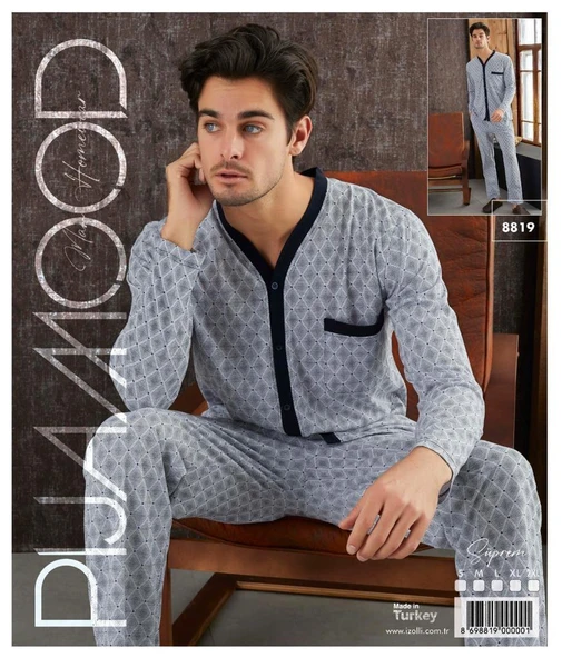 Pijamood 8819 Antrasit Pamuklu Erkek Pijama Takımı ürün görseli