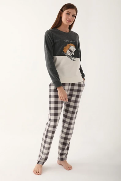 Arnetta Antirasit Renk Anne Kız Polar Pijama Takımı ürün görseli 1